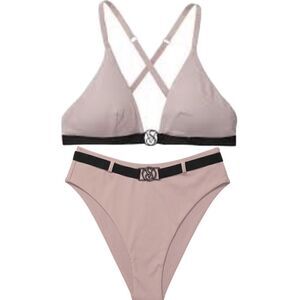 Victorias Secret Swim Wild Wanderer Triangle Bralette Bikini top and Bottoms Set